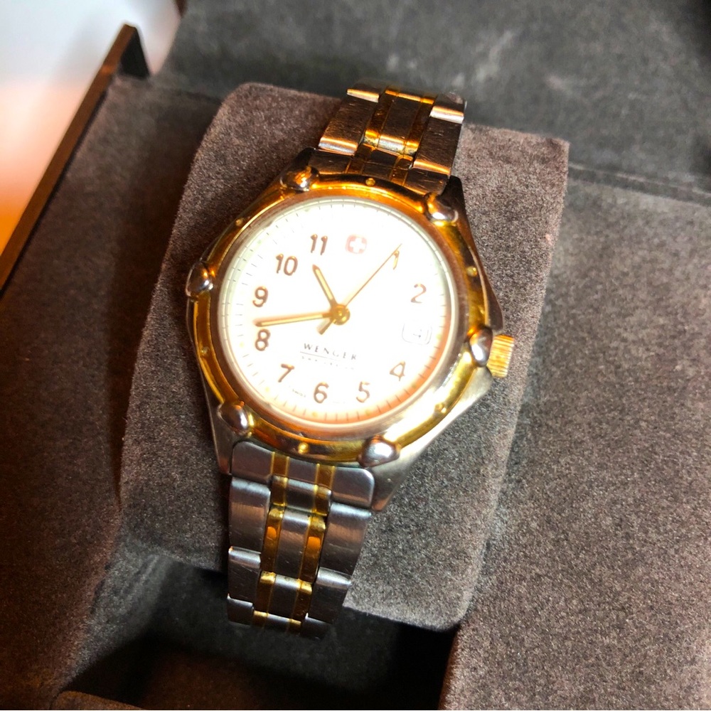 Vintage Ladies WENGER Sax Design Two-Tone Swiss Army Watch - Picture 5 of 9